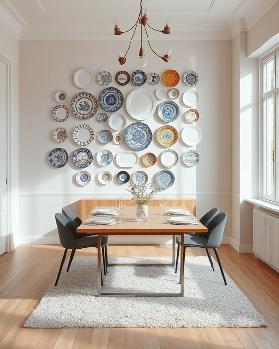 vintage plate wall display