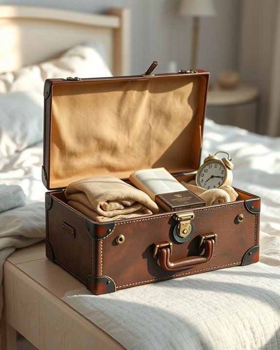 vintage suitcase bedside storage