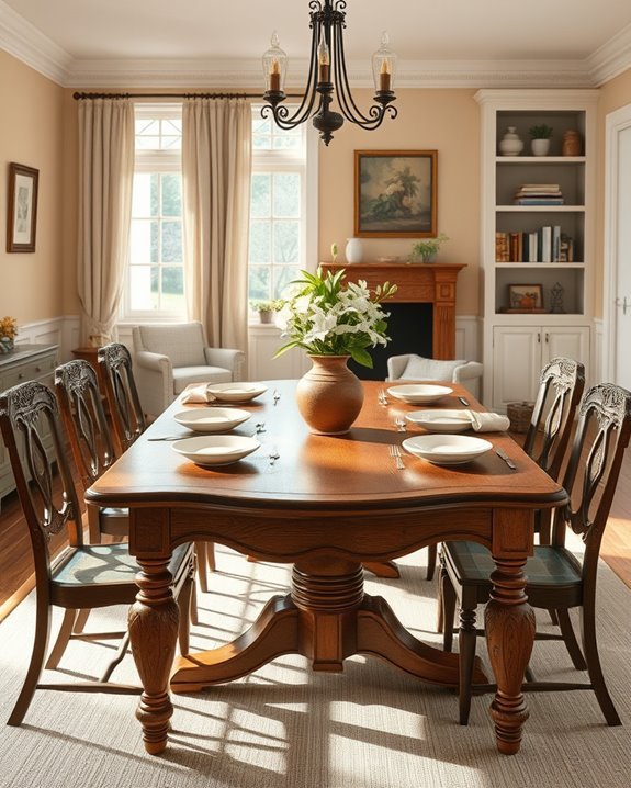 vintage tables enhance warmth