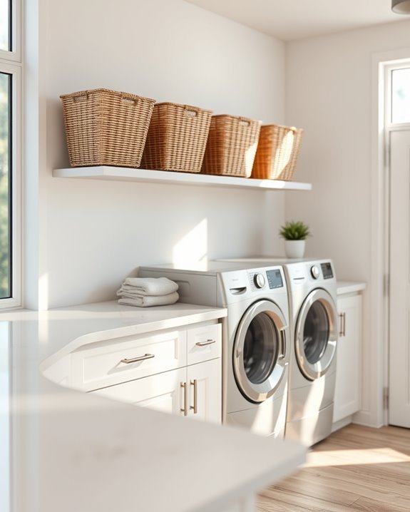 wall mounted basket organization
