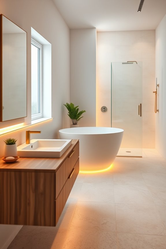 warm ambient bathroom lighting