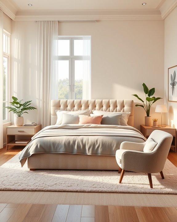 warm inviting bedroom lighting