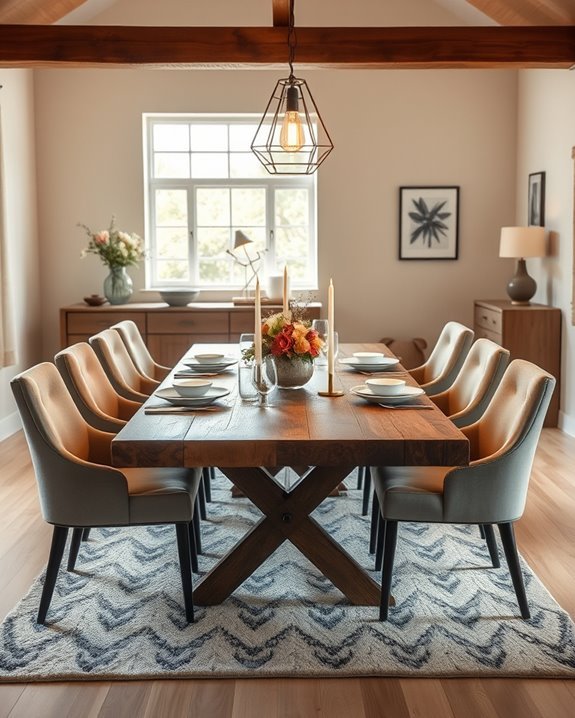 warm inviting dining lighting