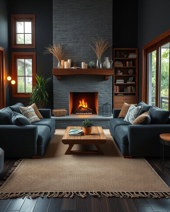 warm inviting fireplace decor