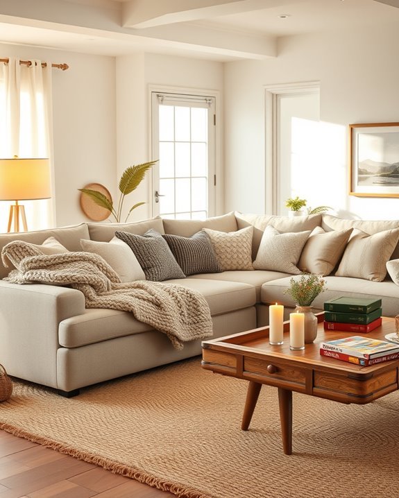 warm inviting living room