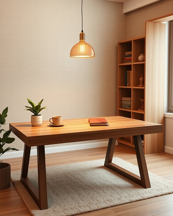warm inviting office lighting