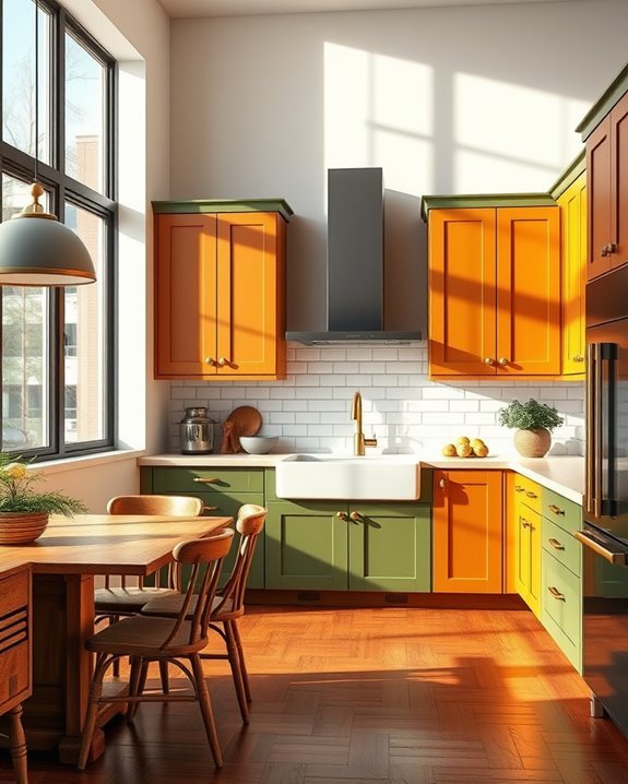 warm rustic kitchen colors