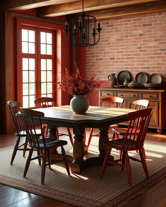 warm rustic red hues