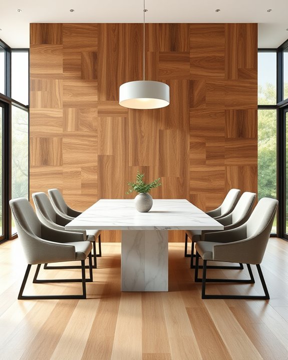 warm textured wood panels