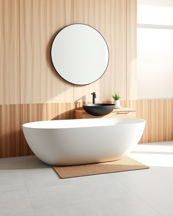 warm wood accents enhance modern