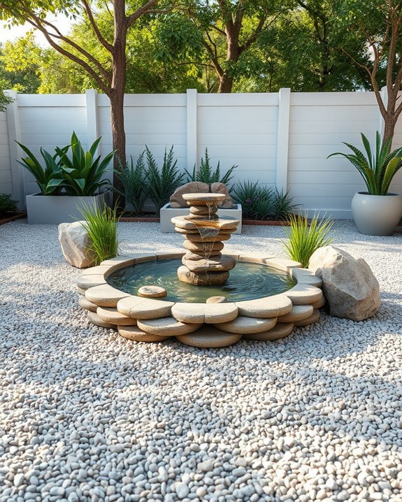 water features with gravel