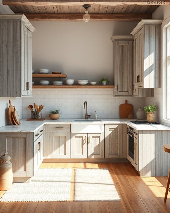 weathered grey kitchen cabinets