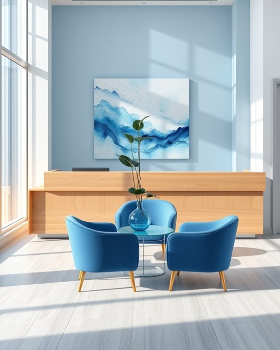 welcoming blue reception design