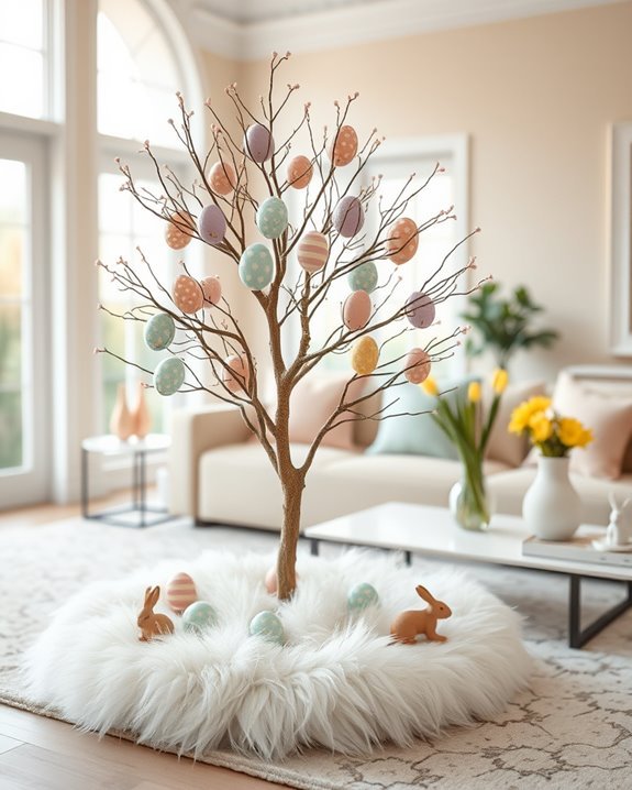 whimsical decorated egg tree