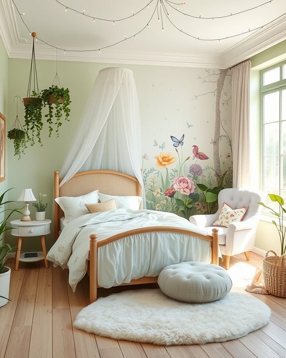 whimsical floral bedroom decor