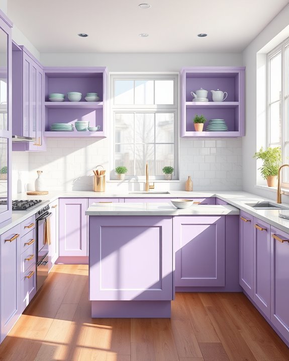 whimsical lavender kitchen storage