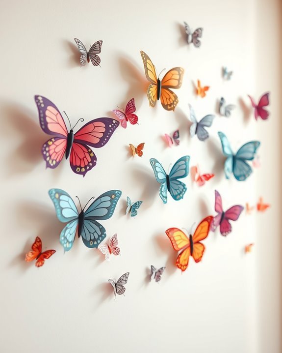 whimsical paper butterfly decor