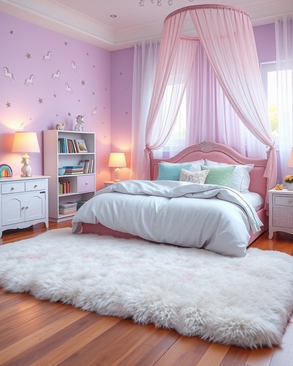 whimsical pastel unicorn sanctuary