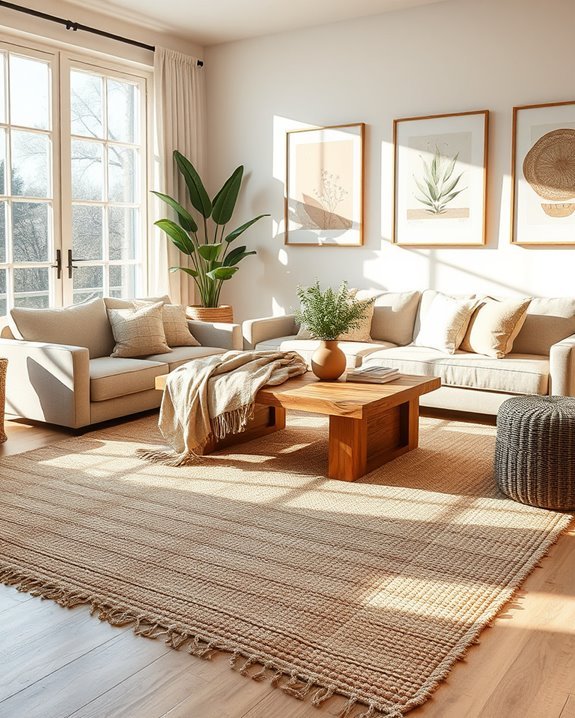 woven rugs enhance boho decor