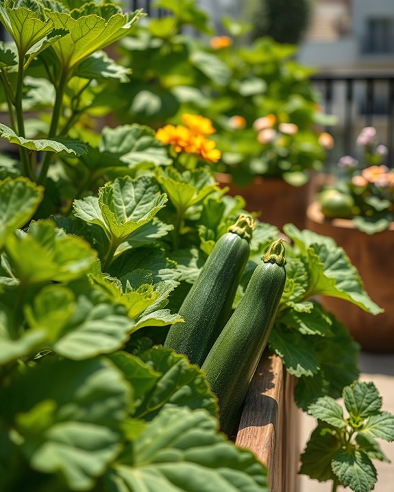 zucchini gardening in planters